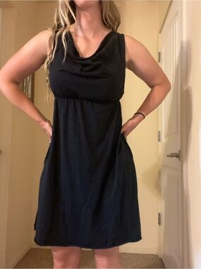 Indigenous Black Sleeveless Cowl Neck Mini Dress